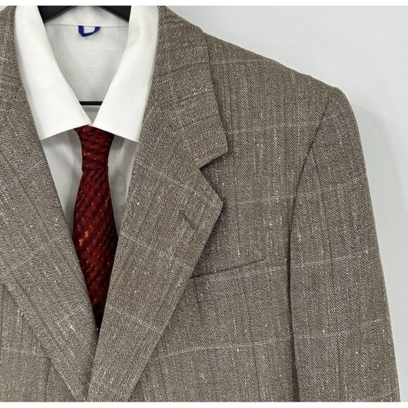 vintage 80s GIEVES & HAWKES jacket blazer sport coat wool silk herringbone 40S - Picture 2 of 8